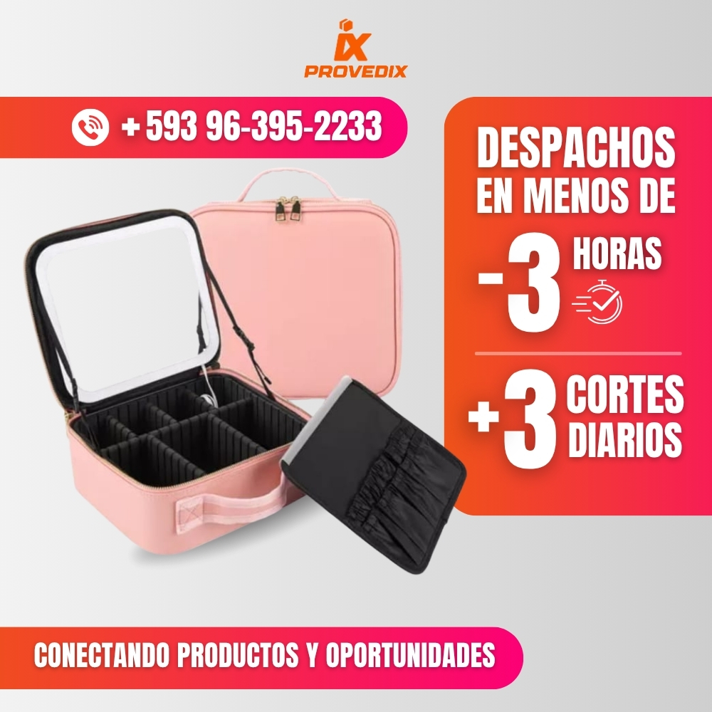 COSMETIQUERA CON ESPEJO LED